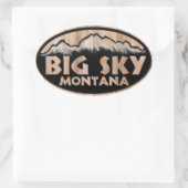 Big Sky Montana houten ovale stickers (Tas)