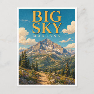 Big Sky Montana Lone Mountain GeoSaga Briefkaart