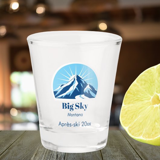 Big sky Montana lone Mountain ski souvenir Shot Glas