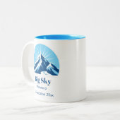 Big sky Montana lone Mountain ski souvenir Tweekleurige Koffiemok (Voorkant links)
