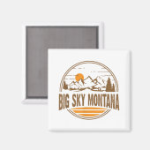  Big Sky, Montana Mountain Hiking Souvenir Magneet (Voorkant / Achterkant)
