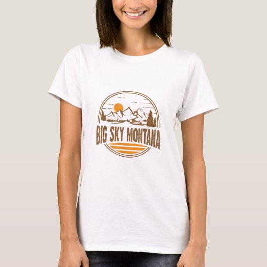 Big Sky, Montana Mountain Hiking Souvenir T-shirt (Voorkant)