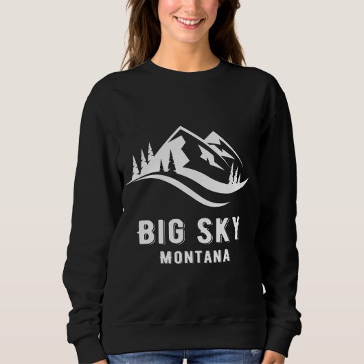 Big Sky Montana Mountains Souvenir Memorabilia Win Trui (Voorkant)
