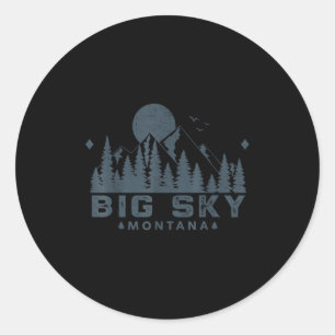 Big Sky Montana Mt Ski Mountain Outdoor VA Ronde Sticker
