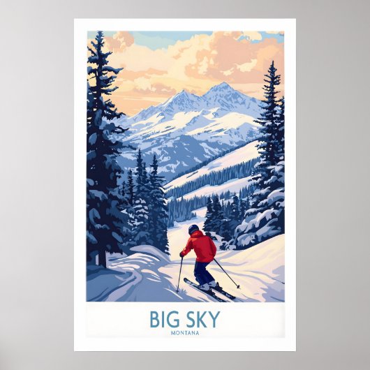 Big Sky Montana Print Skigebied 1 (Voorkant)