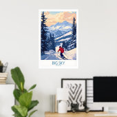 Big Sky Montana Print Skigebied 1 (Thuiskantoor)