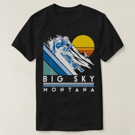 Big Sky Montana Retro Ski T-shirt (Design voorkant)