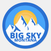 BIG SKY MONTANA RONDE STICKER (Voorkant)