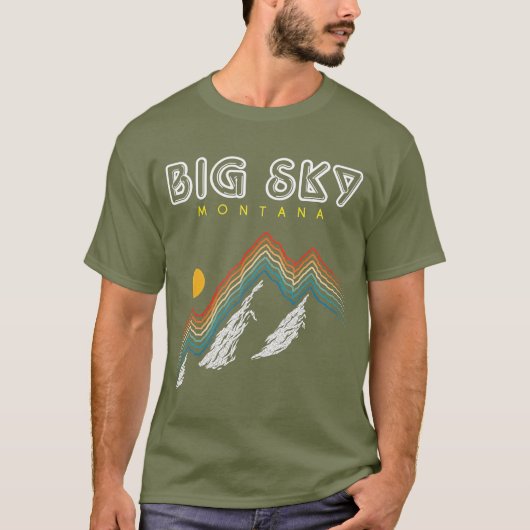 Big Sky Montana Ski Resort 1980 Retro T-shirt (Voorkant)