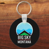 Big Sky Montana Ski Snowboarden Skier Sneeuw Sleutelhanger (Voorkant)