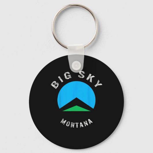 Big Sky Montana Ski Snowboarden Skier Sneeuw Sleutelhanger (Voorkant)