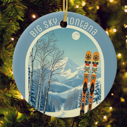 Big Sky Montana ski souvenir Rocky Mountains Keramisch Ornament