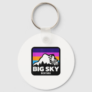 Big sky montana skien snowboarden familie ski sleutelhanger