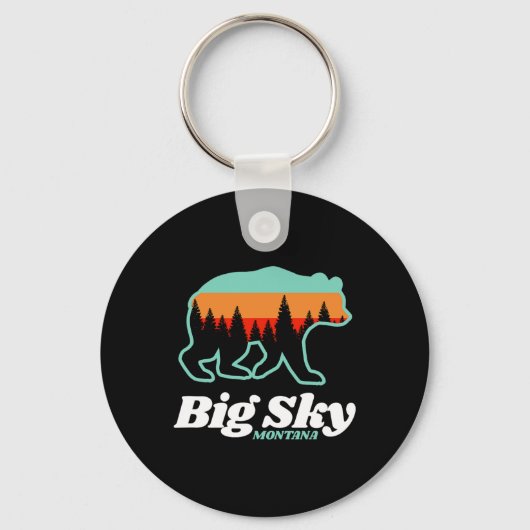 Big Sky Montana Skiën Snowboarding Beer Sleutelhanger (Voorkant)