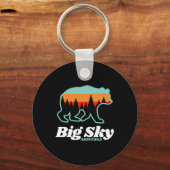 Big Sky Montana Skiën Snowboarding Beer Sleutelhanger (Voorkant)