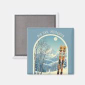 Big Sky Montana skigebied Magnet (Voorkant / Achterkant)