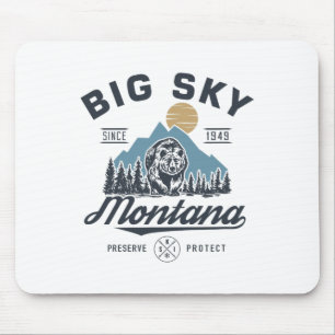 Big - Sky Montana Sneeuw Skilodge Trendy Retro Lod Muismat