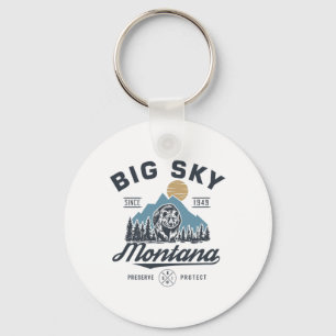 Big - Sky Montana Sneeuwschaatsen Trendy Retro Lod Sleutelhanger
