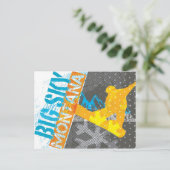 Big Sky Montana Snowboarding Briefkaart (Staand voorkant)