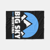 Big Sky Montana Snowboarding Mountain Fleece Deken (Voorkant (Horizontaal))