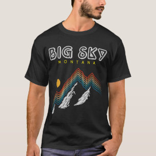 Big Sky Montana - USA Ski Resort 1980 Retro Collec T-shirt