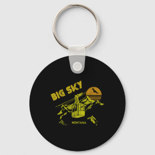Big Sky Montana Vervuild Retro Skieen T-shirt Sleutelhanger