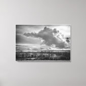 Big Sky Over Wiltshire, beeldende kunst zwart-wit Canvas Afdruk (Voorkant)