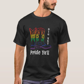 Big Sky Pride Ya'll - LGBTQ Vlag Cowboy Gay Pride  T-shirt
