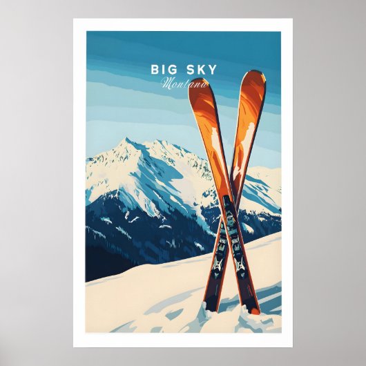 Big Sky Print Montana - Ski-poster 1 (Voorkant)