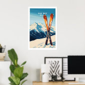 Big Sky Print Montana - Ski-poster 1 (Thuiskantoor)