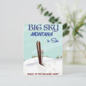 Big Sky, reisposter voor Montana skiing Briefkaart (Staand voorkant)