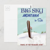 Big Sky, reisposter voor Montana skiing Briefkaart (Voorkant / Achterkant)