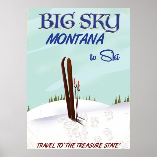 Big Sky, reisposter voor Montana skiing Poster (Voorkant)