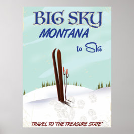 Big Sky, reisposter voor Montana skiing Poster