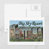 Big Sky Resort, Montana - Grote lettertjes Briefkaart (Voorkant / Achterkant)