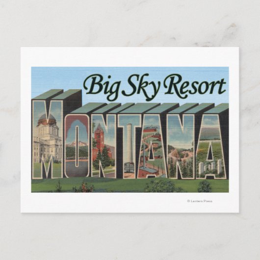 Big Sky Resort, Montana - Grote lettertjes Briefkaart (Voorkant)