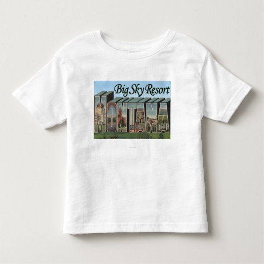 Big Sky Resort, Montana - Grote lettertjes Kinder Shirts (Voorkant)