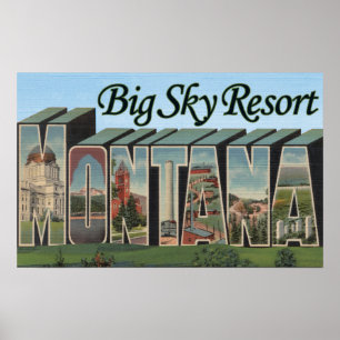 Big Sky Resort, Montana - Grote lettertjes Poster