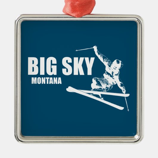 Big Sky Resort Montana Skier Metalen Ornament (Voorkant)