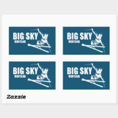 Big Sky Resort Montana Skier Rechthoekige Sticker (Vel)