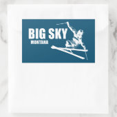 Big Sky Resort Montana Skier Rechthoekige Sticker (Tas)