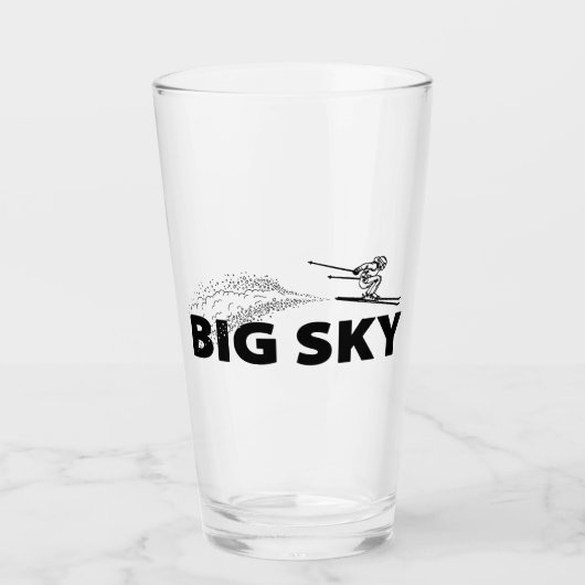 Big Sky Resort Montana Skiër springt Glas (Voorkant)