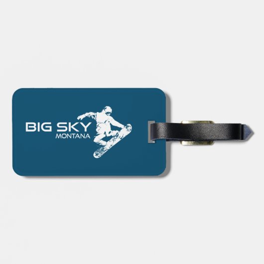 Big Sky Resort Montana Snowboarder Bagagelabel (Achterkant horizontaal)