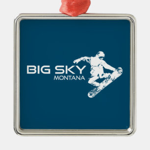 Big Sky Resort Montana Snowboarder Metalen Ornament