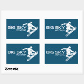 Big Sky Resort Montana Snowboarder Rechthoekige Sticker (Vel)
