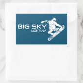 Big Sky Resort Montana Snowboarder Rechthoekige Sticker (Tas)
