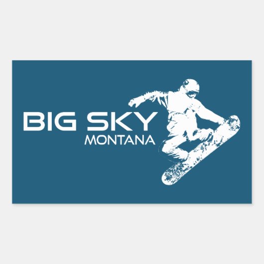 Big Sky Resort Montana Snowboarder Rechthoekige Sticker (Voorkant)
