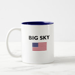 Big Sky USA American Flag Light Color Tweekleurige Koffiemok