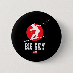 Big Sky USA Ski Resort Rocky Mountains Amerikaanse Ronde Button 5,7 Cm