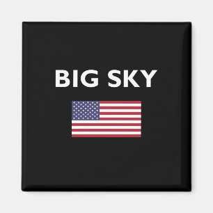 Big Sky Verenigde Staten Amerikaanse vlag Donkere Magneet